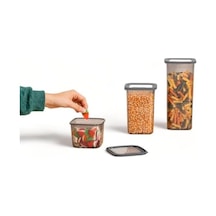 12&apos Li 1300ml. Sızdırmaz Vakumlu Kapaklı Kare Erzak Saklama Kabı. 1300ml Kare Erzak Saklama Kabı Antrasit 772