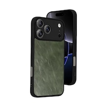 Durukar Apple, Uyumlu iPhone 17 Pro Max Aras Deri Kapak - Yeşil