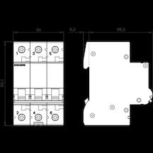 Siemens - 3p 10a 6ka C Serisi Trifaze Anahtarlı Otomatik Sigorta 5sl6310-7ya