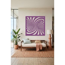 Optik İllüzyon Metal Duvar Tablosu - Metal Duvar Sanatı - Duvar Dekoru - 50 X 50 Cm Mor