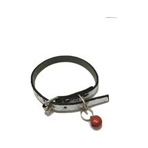 Gümüş Rengi Silver Anakonda Desen Derili 1 CM Metal Kilit Tokalı