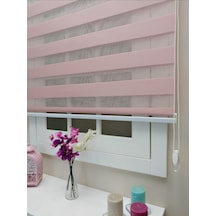 Pembe Bambu Zebra Stor Perde Altı Düz