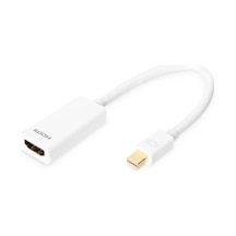 Dıgıtus Ak-340404-001-w Mini Displayport Dp Hdmi Adaptör Kablosu, Mini Dp Erkek - Hdmi Tip A Dişi,