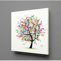 Renkli Ağaç Kanvas Tablo 110x110cm