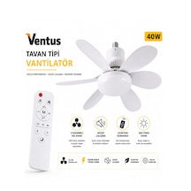 Ventus Sessiz Çalışma 6 Kanat Ve Işıklı Uzaktan Kumandalı Tavan Tipi Vantilatör-tavan Fanı 40w