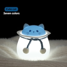 Sevimli Tavşan Gece Işığı Usb Şarj Edilebilir 1200mAh Işık C Mavi Çok Renkli