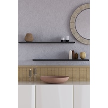 Yankı-BYEG 2li 70 cm Mat Siyah Mdf Duvar Rafı Gizli Bağlantı Kitaplık