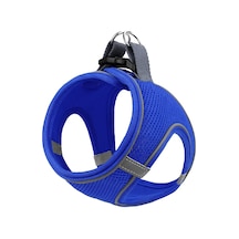 Mita Air Mesh Kedi Köpek Göğüs Tasması Çift Reflektörlü, Terletmeyen Mavi