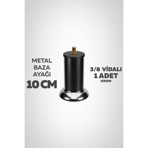 Baza Ayağı 10 Cm 3/8 Vidalı Tekli Metal Krom Yatak Mobilya Ayağı Kalın Vida Krom 3/8 10 Cm