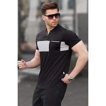 Madmext Siyah Cep Detaylı Regular Fit Erkek Tişört 6094 Siyah