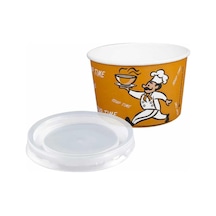 Yücecup Kraft Kağıt Şeffaf Kapaklı Çorba Kasesi - 14 Oz - 480 Ml. - 50 Adet / Kase + Kapak Kahverengi