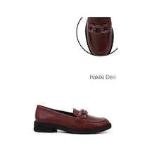 Gönderi(R) Gönderi R Kadın Bordo Tokalı Hakiki Deri Loafer Ayakkabı Gdza13424272 Bordo