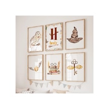 Harry Potter '6 Lı Çerçeve Görünümlü Mdf Tablo Seti-çocuk Odası Dekoru Çok Renkli - 670299757 Çok Renkli