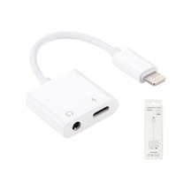 Kulaklık Dönüştürücü Girişli 3.5mm Mh-030 Beyaz Müzik Aparatı Telefon Kablosu Çanta İçi