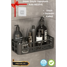 Banyo Düzenleyici Organizer Şampuanlık Havlupan Askısı Havluluk Siyah Banyo Duş Rafı Mutfak Rafı