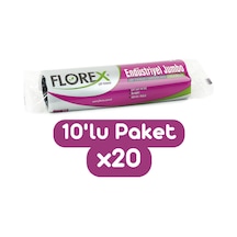 Florex Endüstriyel Jumbo Boy Çöp Torbası 80x110 Cm 10'lu Rulo Siyah 20 Rulo (200 Adet 1 Koli)