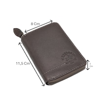 Westpolo Hakiki Deri Kağıt Para Ve Bol Kart Bölmeli Fermuarlı Unisex Cüzdan - Gri Gri