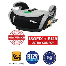 Yoyko Isofix Bağlantılı Oto Koltuğu Yükseltici Booster 15-36 Kg Gri Kumaş Malzeme İle Ultra Konfor