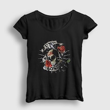 Presmono Kadın Gnr Guns N' Roses T-shirt Siyah