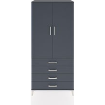 Hyperion Dolap 2 Raflı 4 Çekmeceli Tek Askılı 88x44x195 Antrasit-antrasit Antrasit