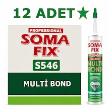 12 Adet 300 Ml Somafix Şeffaf Multi Bond Hibrid Sıvı Çivi Suya Dayanıklı Kristal Silikon Yapıştırıcı