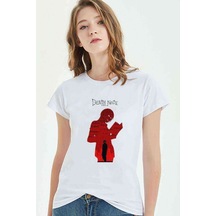 Death Note The Book Baskılı Beyaz Kadın Tshirt