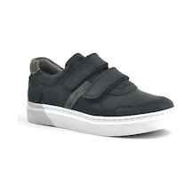 Hakiki Deri Siyah Cırtlı Erkek Çocuk Sneaker