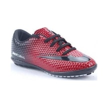 Walked 401 Erkek Kırmızı Halısaha Futbol Spor Ayakkabı Kırmızı - Siyah