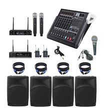 Okul Etkinlik Ses Sistemi 12'' Kabin Hoparlör Anfi Mikrofon