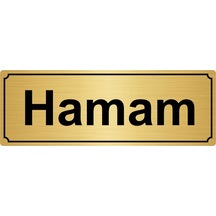 Hamam Yönlendirme Levhası 7Cmx20Cm Altın Renk Metal