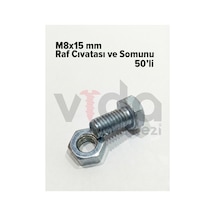 Raf Cıvatası Ve Somunu M8x15 Mm 50'li 1