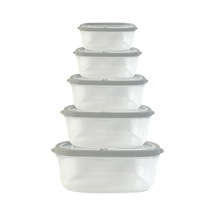 Havalandırmalı Kapaklı, Hava Geçirmez Ve Bpa İçermeyen, İstiflenebilir, Mikrodalga, Derin Dondurucu Ve Bulaşık Makinesinde Yıkanabilir Gray 10 Parça Dikdörtgen Gıda Saklama Kapları Çok Renkli