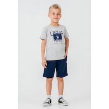 U.S. Polo Assn. Erkek Çocuk Gri Bermuda Takım Us2419-c-v3 Gri