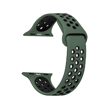 Microsonic Apple Uyumlu  Watch Series 3 38Mm Band Kordon Yeşil Siyah