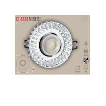 Ct-6569 Menekşe Cam Spot Ampülsüz 5 Adet Beyaz