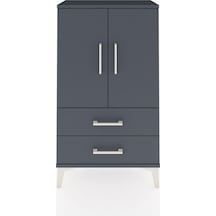 Arges Komodin 2 Raflı 2 Çekmeceli 2 Kapaklı 60x30x106 Antrasit-antrasit Antrasit