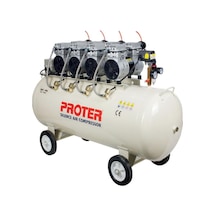 Proter 200 Lt Sessiz Yağsız 4 Kafa Trifaze Hava Kompresörü