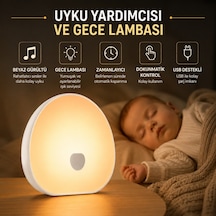 Polham Beyaz Gürültü Uyku Yardımcısı Ve Gece Lambası Dokunmatik, Zamanlayıcılı, Şarjlı, Bebek Uyku Yardımcısı
