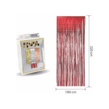 Mini Party Store Lüks Kapı Perdesi Kırmızı 100 220 Cm Çok Renkli