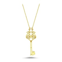 Taşlı Küçük Anahtar Kolye (498176463)