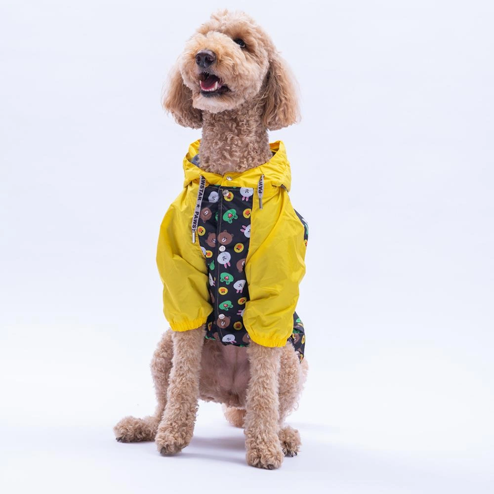 Osaka Smile Sarı Emoji Desenli Büyük Irk Köpek Montu Köpek Yağmurluğu Köpek Kıyafeti Köpek Elbisesi