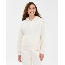 Skechers W Essential Full Zip Sweatshirt Kadın Beyaz Sweatshirt S2610016-3855