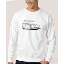 Supra Baskılı Beyaz Erkek Örme Sweatshirt (530948703)