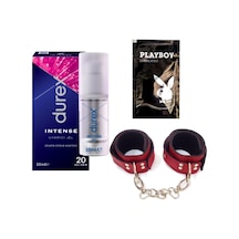 Durex Intense Kadın Uyarıcılı Jel + Kırmızı Deri El Kelepçesi + Hediye