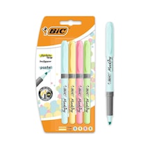 Bic Fosforlu Kalem Markıng Highlıghter Grip Pastel Renkler 4 Lü 964859 Çok Renkli
