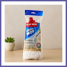 Bezos Pamuklu Püsküllü Mop Başlığı 23cm Orta-large Klasik Sap Nıda