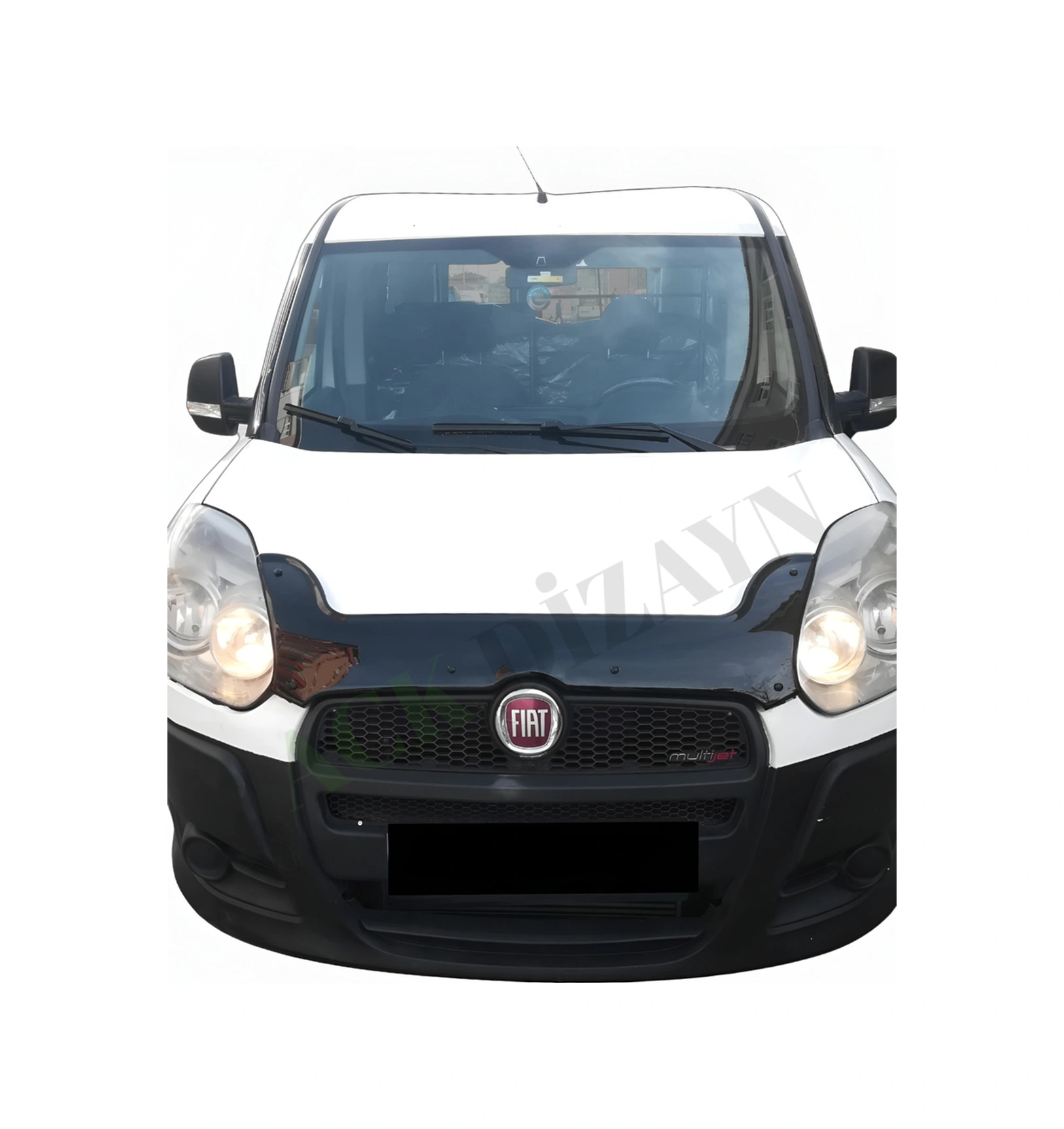 Fiat Doblo 2011-2015 Araca Özel Kaput Rüzgarlığı A+ Pianoblack 4mm