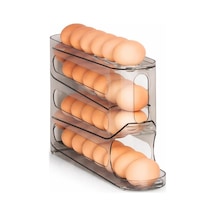 Abs Plastik Dolapiçi Yuvarlanır Tip Yumurta Organizer Ve Standı Al5452 Füme