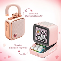 Divoom Ditoo Pro Bluetooth Hoparlör Ve Ses Kayıt Özellikli Lovelock  Seti, Pembe