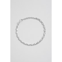 So Chic Modern Tasarım 18 Ayar Beyaz Altın Kaplama 18 Cm Gümüş İkili Bileklik Rodyum